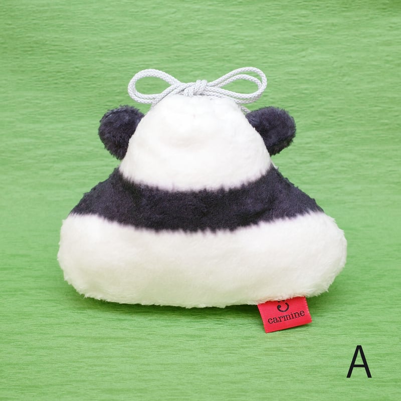 双子パンダのふわふわ巾着袋【Panda pouch】 | carmine