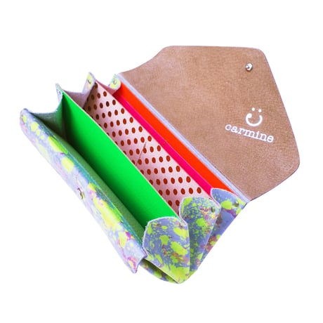 レザー ロングウォレット リキッド ネオン【Leather Long Wallet Liquid Neon】