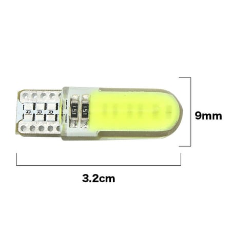 T10 LEDバルブ 4個 COB 194 168 501 12chip ウェッジ球  12V