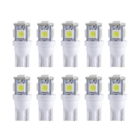 T10 5連（5SMD）LEDバルブ 10個 5050 ウェッジ球 12V