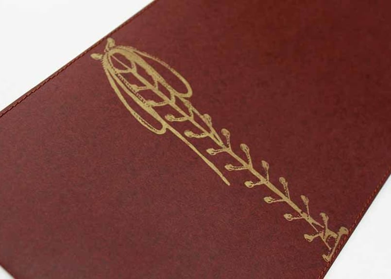 ブックカバー 茶色 編上げ | AUI-AO Design