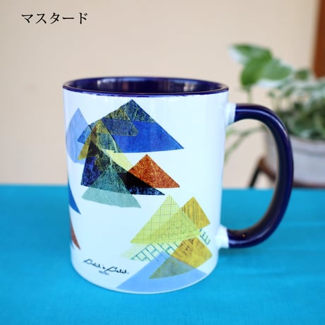 バイカラーマグカップ【山】（ブルー、エメラルド、マスタード）【全3種】