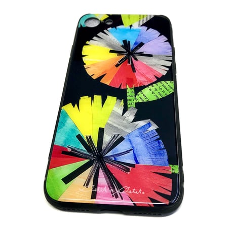 【注文後キャンセル不可】iPhoneガラスケース【虹花】（全２色）