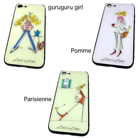 【注文後キャンセル不可】iPhoneガラスケース【パリジェンヌシリーズ】（全３柄）