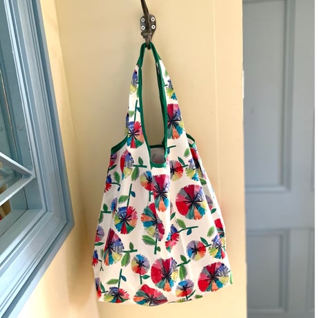 新商品【虹花】　ポケットサイズに畳めるエコバッグ