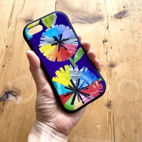 【注文後キャンセル不可】iPhoneグリップケース【虹花4色】