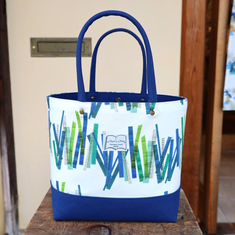 帆布色ネイビー＊Lトート【竹】 | petit à petit