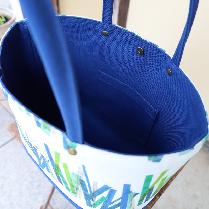 バッグ Petit a petit 帆布色ネイビー＊Lトート【竹】 | petit à petit