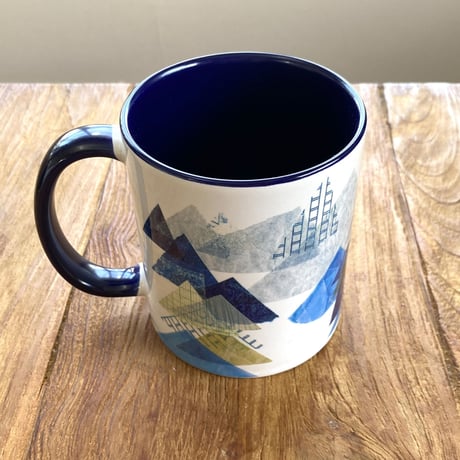 バイカラーマグカップ【山】（ブルー、エメラルド、マスタード）【全3種】