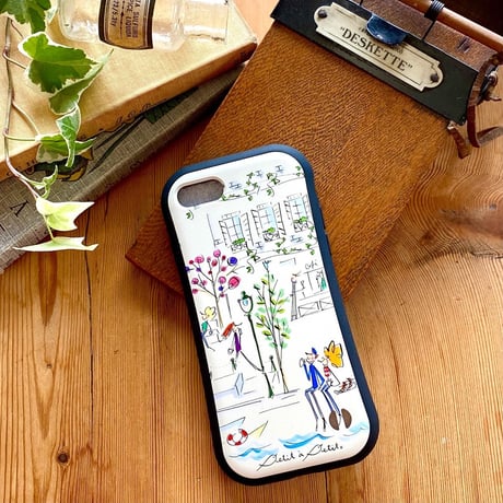 【注文後キャンセル不可】iPhoneグリップケース【セーヌ・マルシェ・KYOTO 】