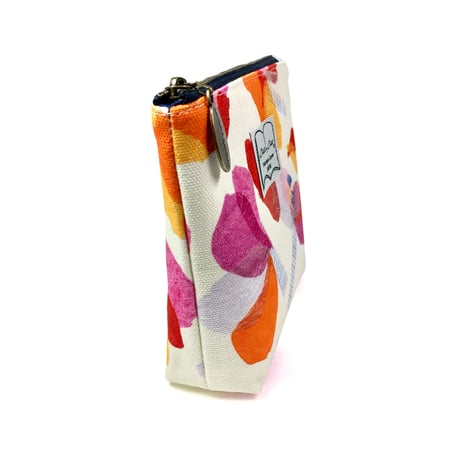 ミニポーチ【花】(ブラック、ピンク、ブルー）
