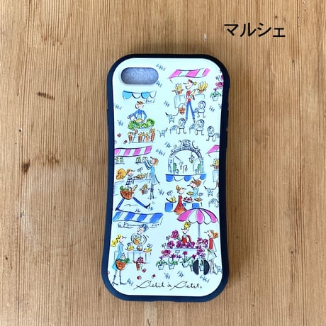 iPhoneグリップケース・Mサイズ【セーヌ・マルシェ・KYOTO  イラスト３種】