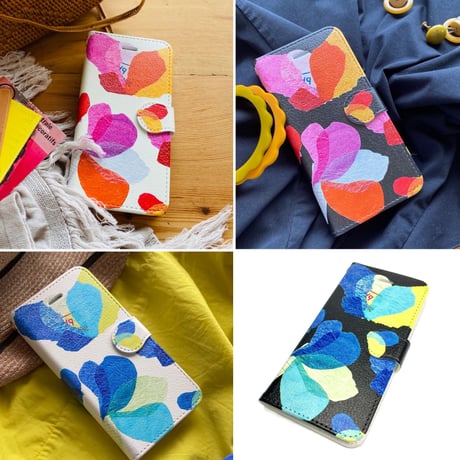 【注文後キャンセル不可】iPhone手帳型ケース【花】（全４色）