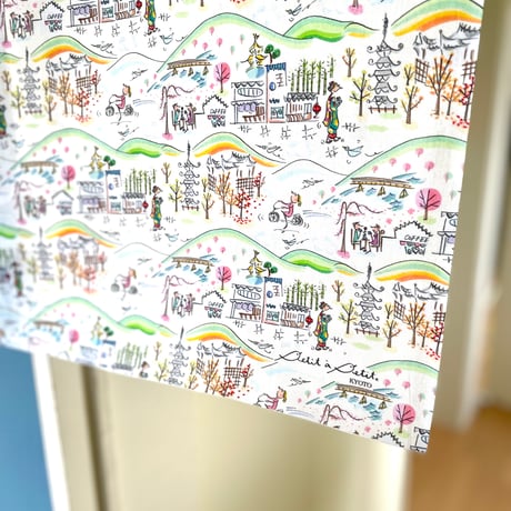 モデルチェンジしました✳︎手ぬぐい【KYOTO】(イラスト柄）