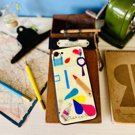 【注文後キャンセル不可】iPhoneガラスケース【文房具】（全２色）