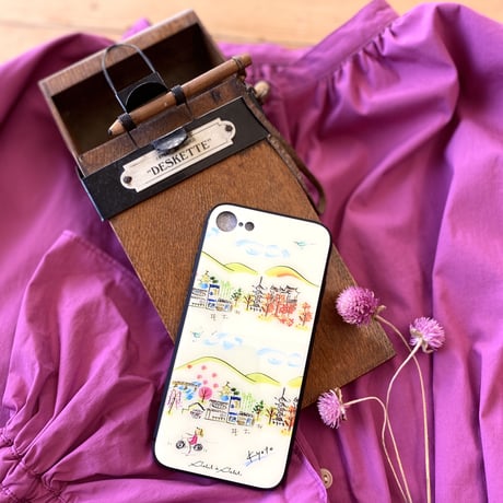 【注文後キャンセル不可】iPhoneガラスケース【KYOTO】【マルシェ】（全２柄）