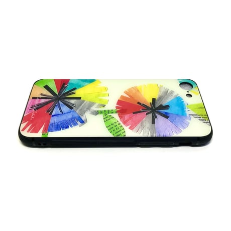 【注文後キャンセル不可】iPhoneガラスケース【虹花】（全２色）