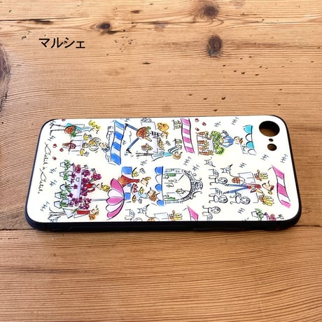 【注文後キャンセル不可】iPhoneガラスケース【KYOTO】【マルシェ】（全２柄）