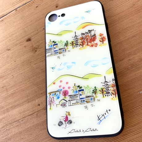 【注文後キャンセル不可】iPhoneガラスケース【KYOTO】【マルシェ】（全２柄）