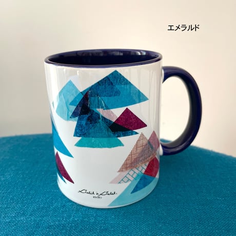 バイカラーマグカップ【山】（ブルー、エメラルド、マスタード）【全3種】