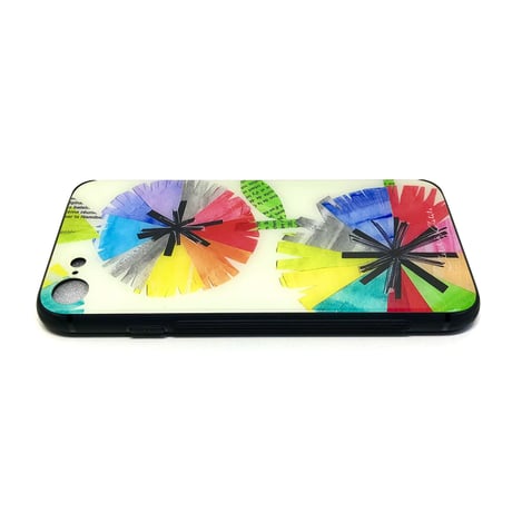 【注文後キャンセル不可】iPhoneガラスケース【虹花】（全２色）