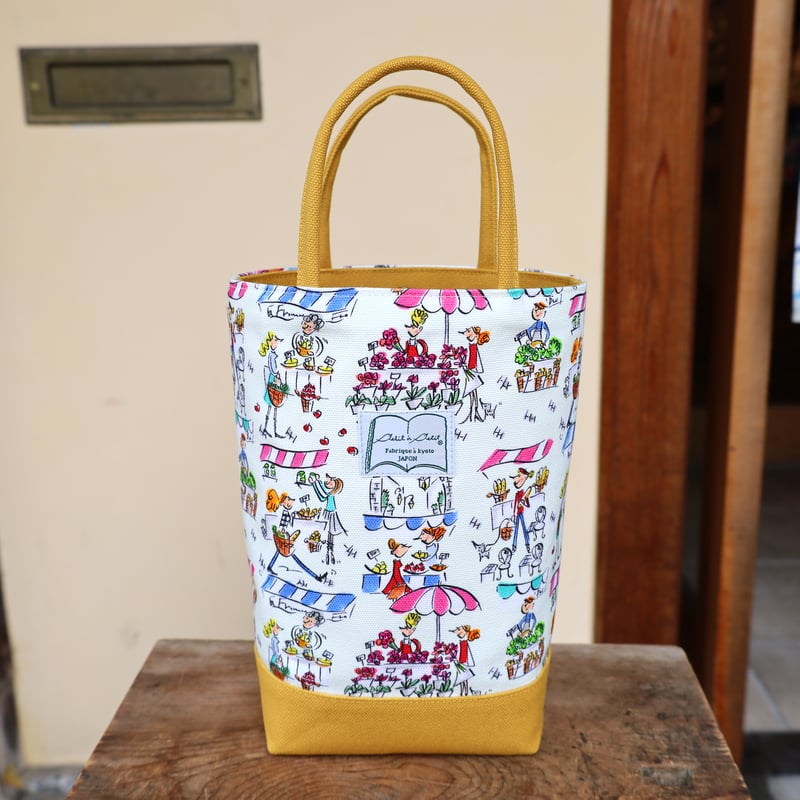 帆布色マスタード＊ミニトート【マルシェ】 | petit à petit