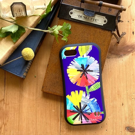 【注文後キャンセル不可】iPhoneグリップケース【虹花4色】