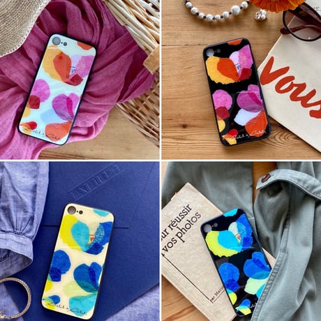 【注文後キャンセル不可】iPhoneガラスケース【花】（全４色）