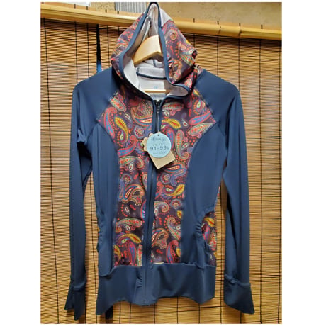 chami LONG SLEEVE フードラッシュ Paisley Navy