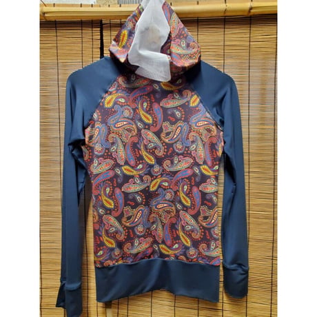 chami LONG SLEEVE フードラッシュ Paisley Navy