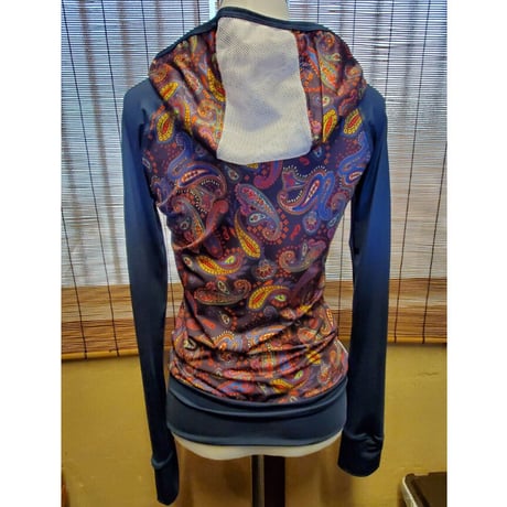 chami LONG SLEEVE フードラッシュ Paisley Navy