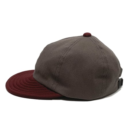 LOW STRAP CAP  -GRAY x BURGUNDY-