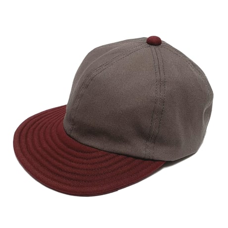 LOW STRAP CAP  -GRAY x BURGUNDY-