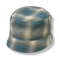BUCKET SHORTER HAT　"OMBRE CHECK" SMOKY BLUE