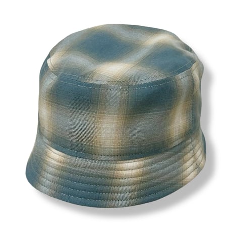 BUCKET SHORTER HAT　"OMBRE CHECK" SMOKY BLUE