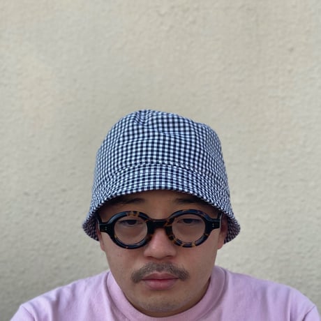 BUCKET SHORTER HAT　"GINGHAM CHECK BLACK"