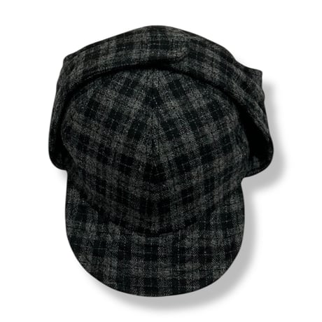 EAR FLAP CAP “WOOL” BLACK CHECK