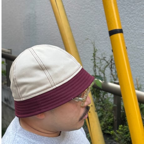 BALL SHORTER HAT　"IVORY x BURGUNDY"