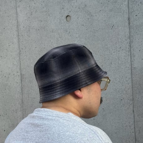 【IN STOCK】(M size)BUCKET SHORTER HAT　"OMBRE CHECK"  BLACK