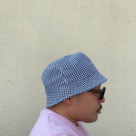 BUCKET SHORTER HAT　"GINGHAM CHECK BLACK"