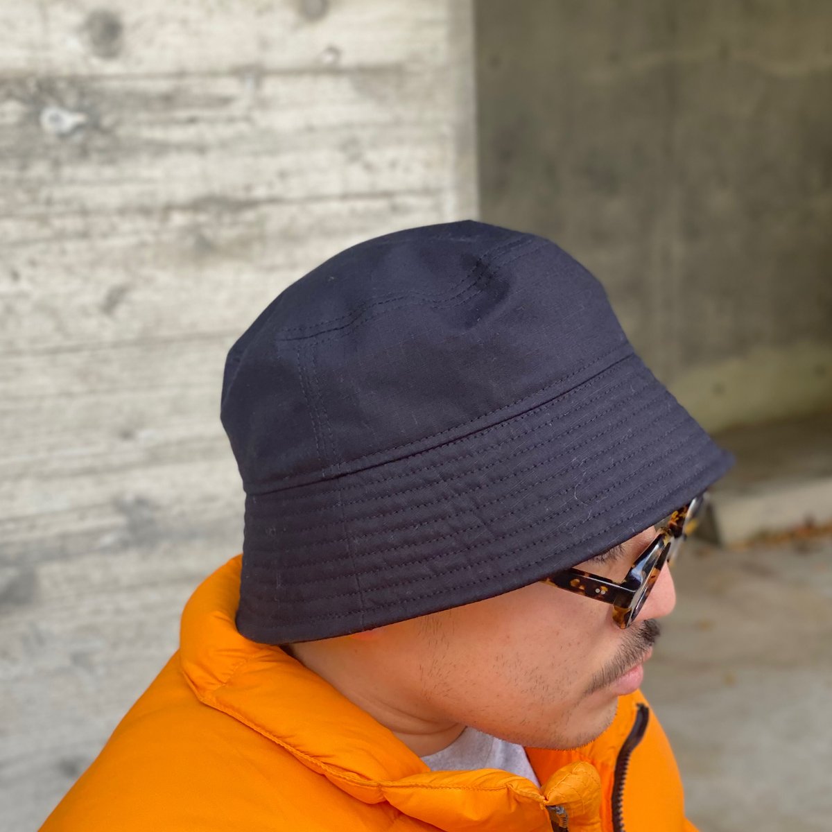 BUCKET SLOPE HAT “RIP STOP”BLACK | PICKLES ONLI