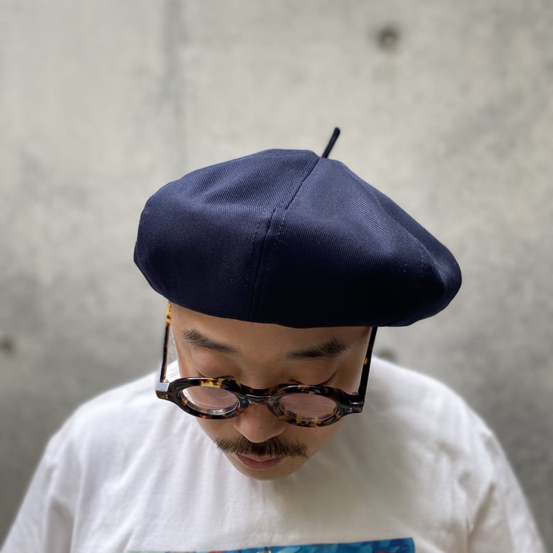 最先端 cauda compact beret コーダ ベレー navy ハンチング/ベレー帽