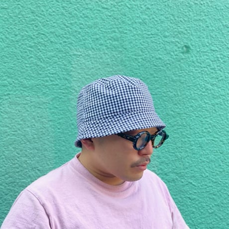 BUCKET SHORTER HAT　"GINGHAM CHECK BLACK"