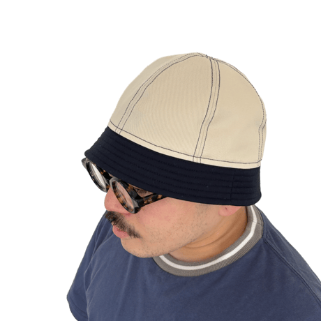 BALL SHORTER HAT　"OFF WHITE x NAVY "
