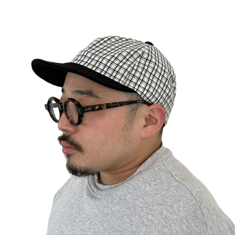 LOW STRAP CAP  -WHITE CHECK-