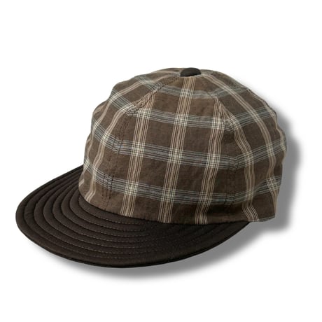LOW STRAP CAP  -MULTI CHECK-  BROWN