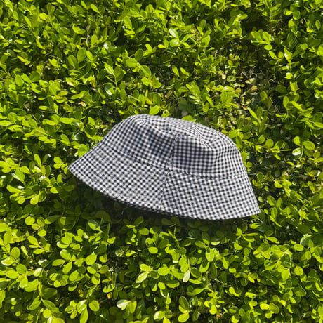 BUCKET SLOPE HAT “GINGHAM CHECK” DARK NAVY
