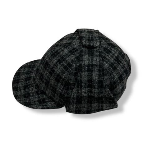 EAR FLAP CAP “WOOL” BLACK CHECK