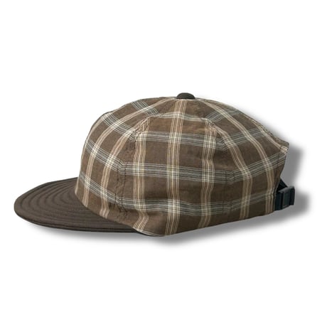 LOW STRAP CAP  -MULTI CHECK-  BROWN