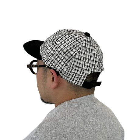 LOW STRAP CAP  -WHITE CHECK-